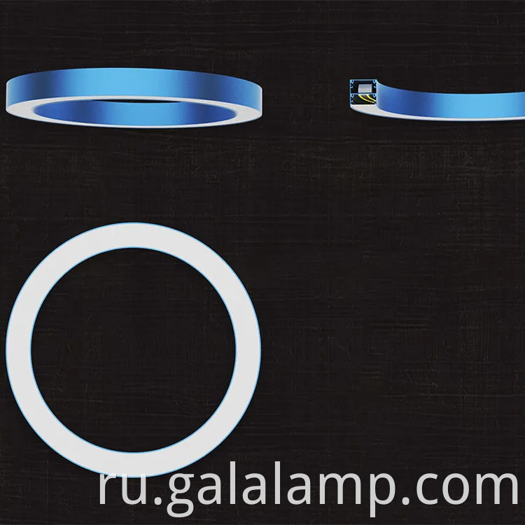 Электронный современный светодиодный кольцо подвесного подвесного света для элегантных офисов